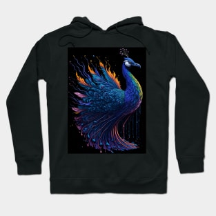 Splash Art of a Beautiful Peacock Hoodie